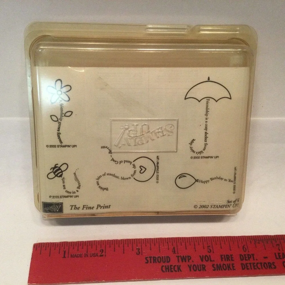 Stampin' Up The Fine Print Friendship Birthday Greeting In Plastic 2002